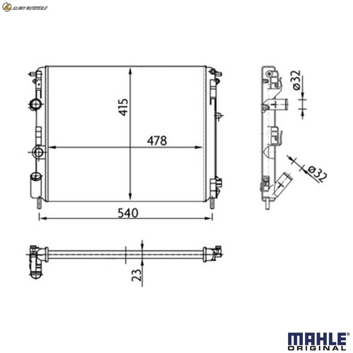 Radiator engine cooling 36 - cr,