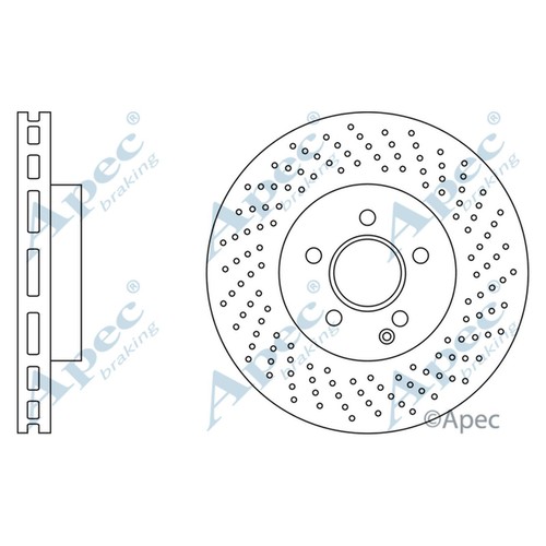 Brake discs vented grooved - 2x,